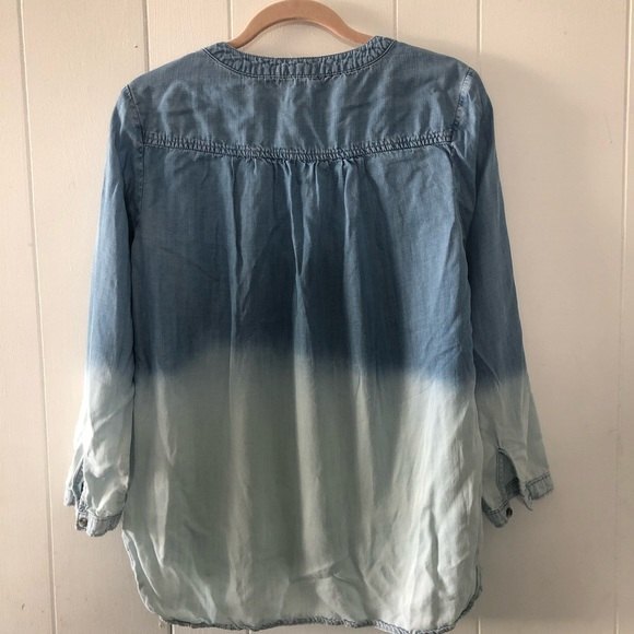 Cloth & Stone Anthropologie ombré dip dye  chambray  shirt size M - Picture 5 of 7